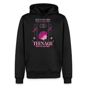 Teenage - Men's Premium Hoodie - black - Front - Nico (187cm) & Julia (174cm)