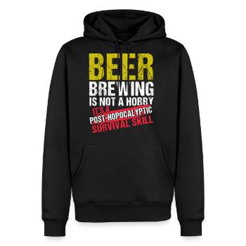 A Post Hopocalyptic Survival Skill Homebrewing - Men's Premium Hoodie - black - Front - Nico (187cm) & Julia (174cm)