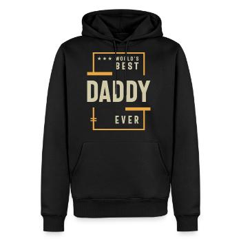 World s Best Daddy Ever Father s Day - Men's Premium Hoodie - black - Front - Nico (187cm) & Julia (174cm)
