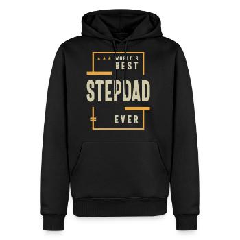 World s Best Step Dad Ever Dad Grandpa Funny - Men's Premium Hoodie - black - Front - Nico (187cm) & Julia (174cm)