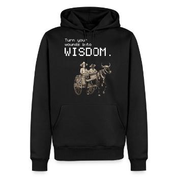 Quote this day - wisdom - Men's Premium Hoodie - black - Front - Nico (187cm) & Julia (174cm)