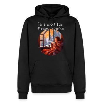 fuzzy Clothes Winter Socks - Men's Premium Hoodie - black - Front - Nico (187cm) & Julia (174cm)