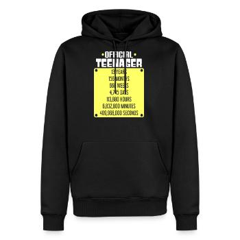 Official 13 Teenager 13 Year Old Teenager - Men's Premium Hoodie - black - Front - Nico (187cm) & Julia (174cm)