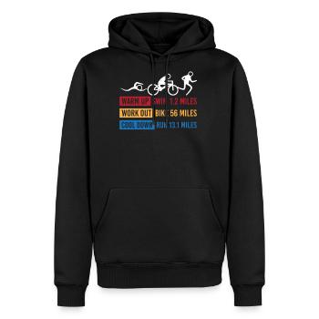 Triathlon - Men's Premium Hoodie - black - Front - Nico (187cm) & Julia (174cm)