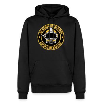 Us Commercial Diver Depth Is No Barrier (Distresse - Men's Premium Hoodie - black - Front - Nico (187cm) & Julia (174cm)