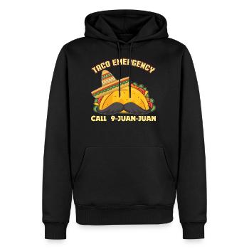 Taco Emergency Call 9 Juan Juan Funny Cinco - Men's Premium Hoodie - black - Front - Nico (187cm) & Julia (174cm)