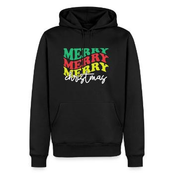 Merry merry merry Christmas, Xmas Design - Men's Premium Hoodie - black - Front - Nico (187cm) & Julia (174cm)