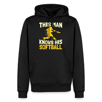 Softball - Men's Premium Hoodie - black - Front - Nico (187cm) & Julia (174cm)