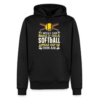 Softball - Men's Premium Hoodie - black - Front - Nico (187cm) & Julia (174cm)
