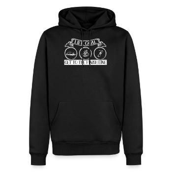 Triathlon - Men's Premium Hoodie - black - Front - Nico (187cm) & Julia (174cm)