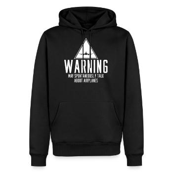 Aircraft Mechanic Warning - Men's Premium Hoodie - black - Front - Nico (187cm) & Julia (174cm)