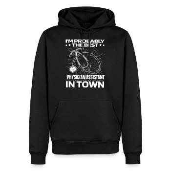 Physician Assistant Stethoscope - Men's Premium Hoodie - black - Front - Nico (187cm) & Julia (174cm)