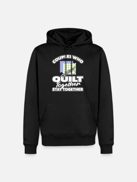 Quilting Couple - Men's Premium Hoodie - black