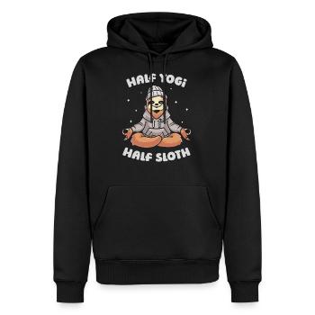Sloth Yogi Sloth Yoga - Men's Premium Hoodie - black - Front - Nico (187cm) & Julia (174cm)