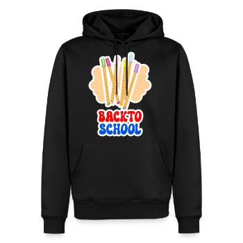 Back to school - Men's Premium Hoodie - black - Front - Nico (187cm) & Julia (174cm)