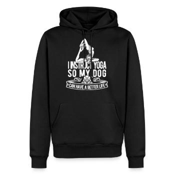 Yoga Instructor Dog - Men's Premium Hoodie - black - Front - Nico (187cm) & Julia (174cm)