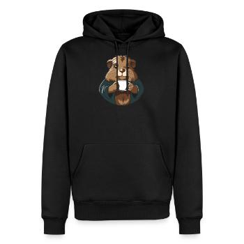 Guinea Pig Cavy Coffee - Men's Premium Hoodie - black - Front - Nico (187cm) & Julia (174cm)