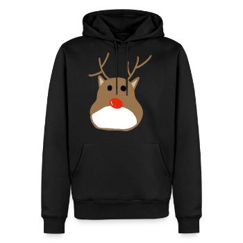 Hand drawing deer head. - Men's Premium Hoodie - black - Front - Nico (187cm) & Julia (174cm)