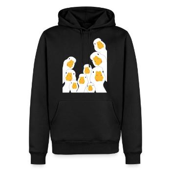 Geese Monitoring from Space - Men's Premium Hoodie - black - Front - Nico (187cm) & Julia (174cm)