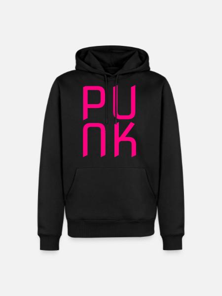 Hot Pink Punk - Men's Premium Hoodie - black