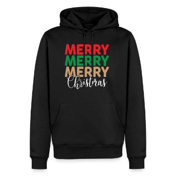 Merry merry merry Christmas, Xmas Design - Men's Premium Hoodie - black - Front - Nico (187cm) & Julia (174cm)