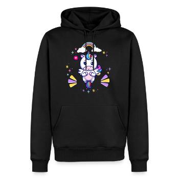 Cute baby Unicorn - Men's Premium Hoodie - black - Front - Nico (187cm) & Julia (174cm)
