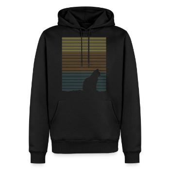 The Cat - Men's Premium Hoodie - black - Front - Nico (187cm) & Julia (174cm)
