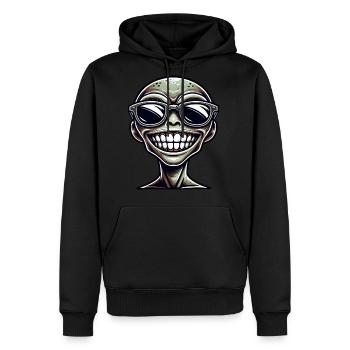 Cool alien portrait with sunglasses - Men's Premium Hoodie - black - Front - Nico (187cm) & Julia (174cm)