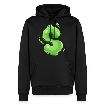 dollar de dessin animé - Molleton à capuche Premium pour homme - noir - Devant - Nico (187cm) & Julia (174cm)