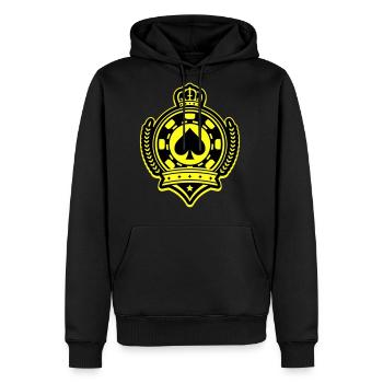 shield_poker_chip_ace_sy2 - Men's Premium Hoodie - black - Front - Nico (187cm) & Julia (174cm)