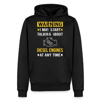 Warning Diesel Engine - Men's Premium Hoodie - black - Front - Nico (187cm) & Julia (174cm)