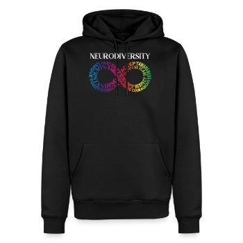 Neurodiversity Neurodivergent Rainbow Infinity - Men's Premium Hoodie - black - Front - Nico (187cm) & Julia (174cm)