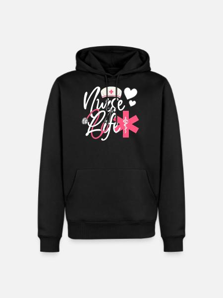Nurse Life – Heart & Stethoscope Pride - Men's Premium Hoodie - black
