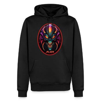 Alien face - Men's Premium Hoodie - black - Front - Nico (187cm) & Julia (174cm)