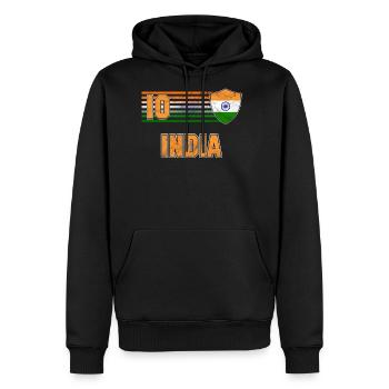India - Men's Premium Hoodie - black - Front - Nico (187cm) & Julia (174cm)
