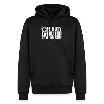 Off Duty Lifeguard Save yourself - lifeguard - Men's Premium Hoodie - black - Front - Nico (187cm) & Julia (174cm)