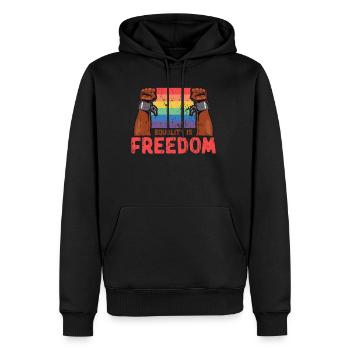 Equality is Freedom - Equality - Men's Premium Hoodie - black - Front - Nico (187cm) & Julia (174cm)