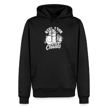 Keep your head in the clouds - Cloud - Men's Premium Hoodie - black - Front - Nico (187cm) & Julia (174cm)