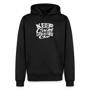 Keep Calm and Lifeguard On - lifeguard - Men's Premium Hoodie - black - Front - Nico (187cm) & Julia (174cm)