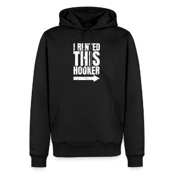 I RENTED THIS HOOKER - Misleading - Men's Premium Hoodie - black - Front - Nico (187cm) & Julia (174cm)