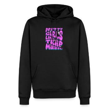 Pretty Girls Like Trap Music - Fun - Molleton à capuche Premium pour homme - noir - Devant - Nico (187cm) & Julia (174cm)