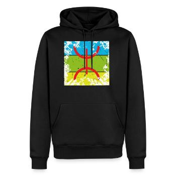 Amazigh flag - Men's Premium Hoodie - black - Front - Nico (187cm) & Julia (174cm)