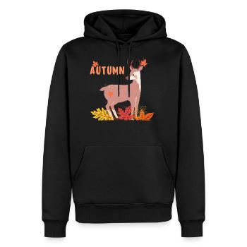 Leaf Autumn Tree Orange Fall Leaves Season - Men's Premium Hoodie - black - Front - Nico (187cm) & Julia (174cm)