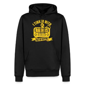 I Tinker With Radios Past My Bedtime Amateur Radio - Men's Premium Hoodie - black - Front - Nico (187cm) & Julia (174cm)