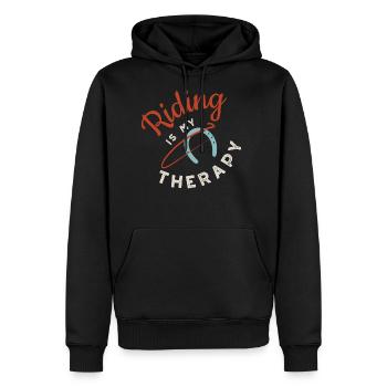 Equestrian Riding Is My Therapy - Men's Premium Hoodie - black - Front - Nico (187cm) & Julia (174cm)