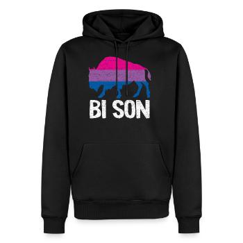 Bi Son Lgbbt Flag Bisexual Bison Funny Bi Pride - Men's Premium Hoodie - black - Front - Nico (187cm) & Julia (174cm)