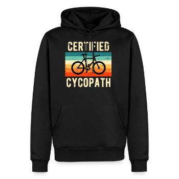 Retro Vintage Bicycle Witty - Men's Premium Hoodie - black - Front - Nico (187cm) & Julia (174cm)
