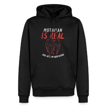 Mothman Is My Boyfriend For Cryptid Lover - Men's Premium Hoodie - black - Front - Nico (187cm) & Julia (174cm)