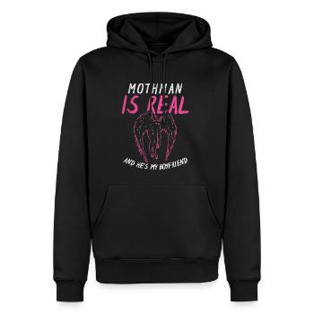 Mothman Is My Boyfriend For Cryptid Lover - Men's Premium Hoodie - black - Front - Nico (187cm) & Julia (174cm)