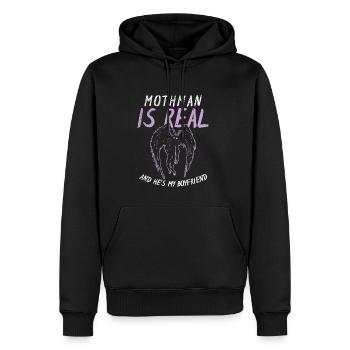 Mothman Is My Boyfriend For Cryptid Lover - Men's Premium Hoodie - black - Front - Nico (187cm) & Julia (174cm)